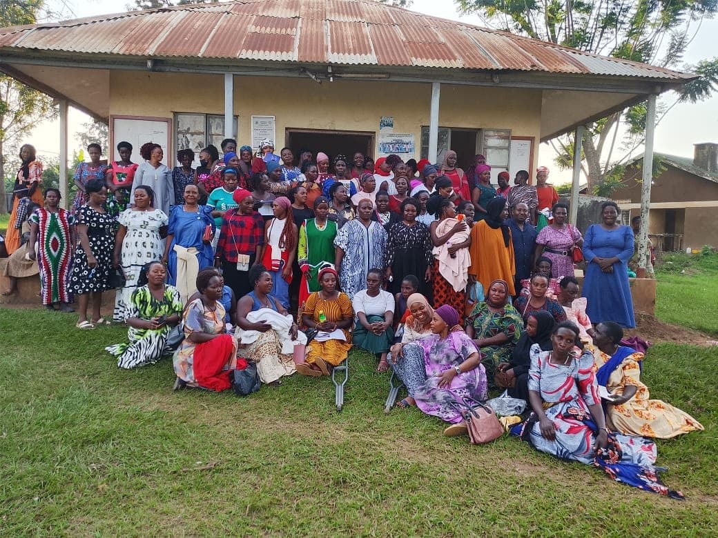 Women from the parish gathered for a community meeting.